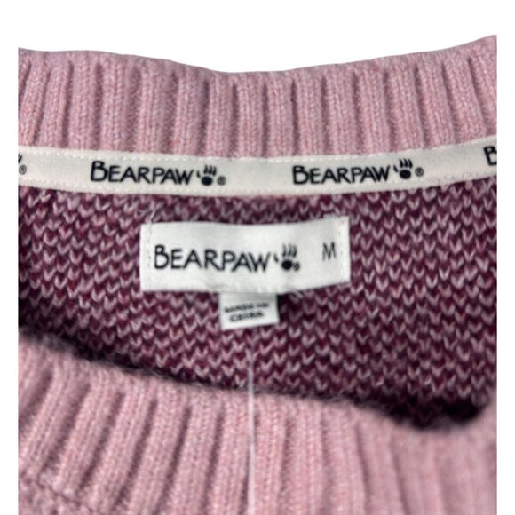 Bearpaw Sweater Women's Size M Plaid Pattern Pink & Burgundy Polyester Blend - Picture 6 of 9